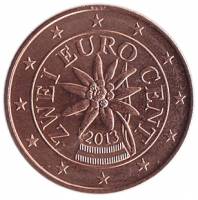 (2013) Монета Австрия 2013 год 2 цента   Латунь  UNC